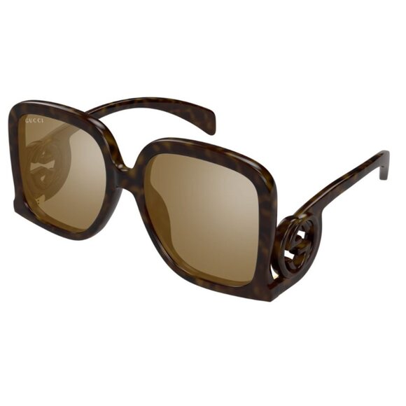 NEW GUCCI SUNGLASSES GUCCI GG1326S 007 DARK HAVANA/BROWN MIRROR EYEWEAR - Picture 1 of 4